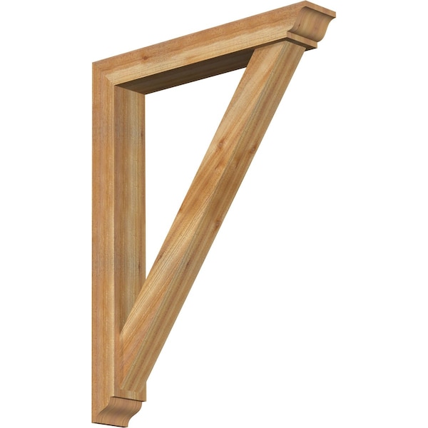 Ekena Millwork Traditional Traditional Rough Sawn Bracket w/ Offset Brace, Western Red Cedar, 6"W x 36"D x 48"H BKT0604X36X48TRA01RWR - main